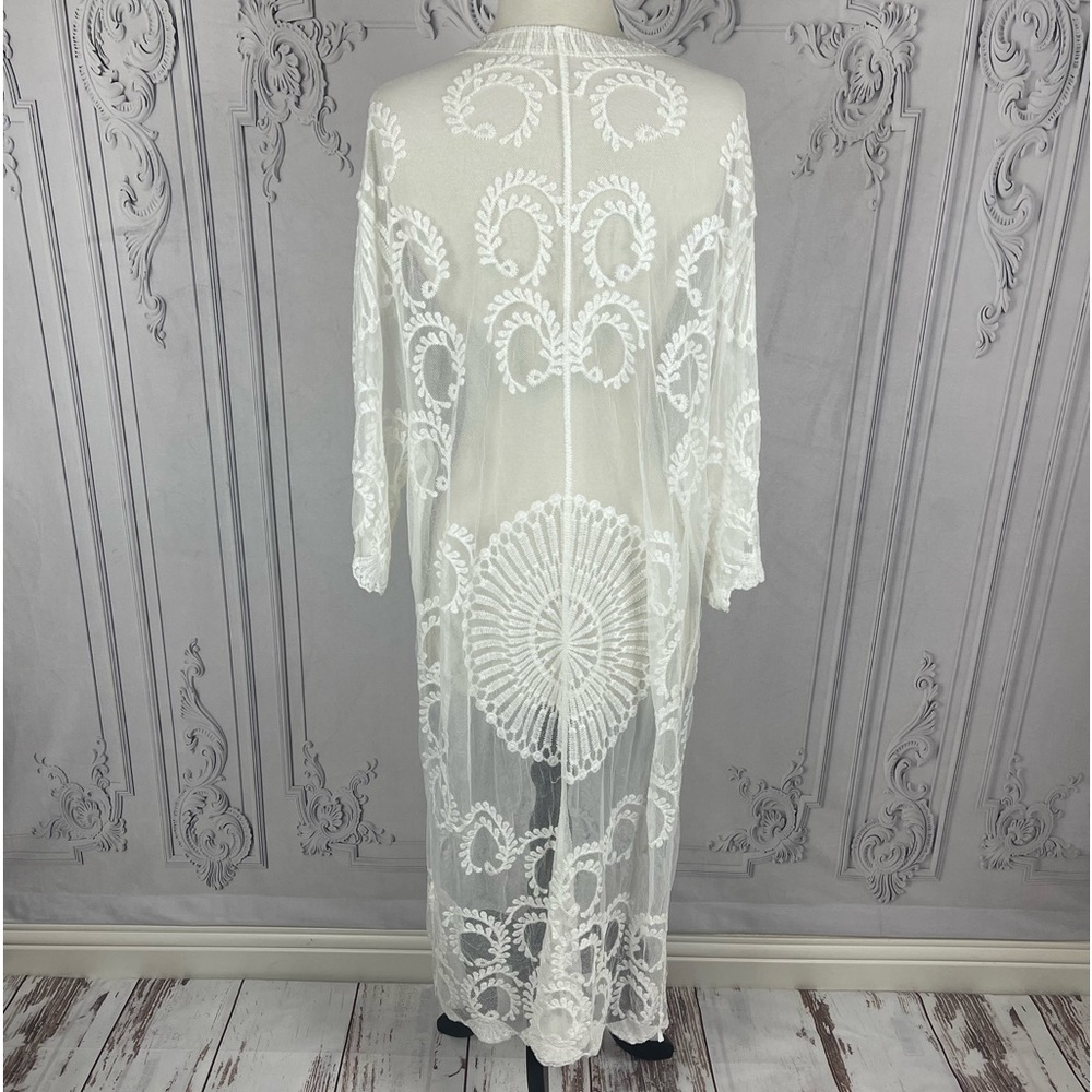 Bohemian Lace Kimono Cardigan Swimsuit Coverup - Picture 11 of 11